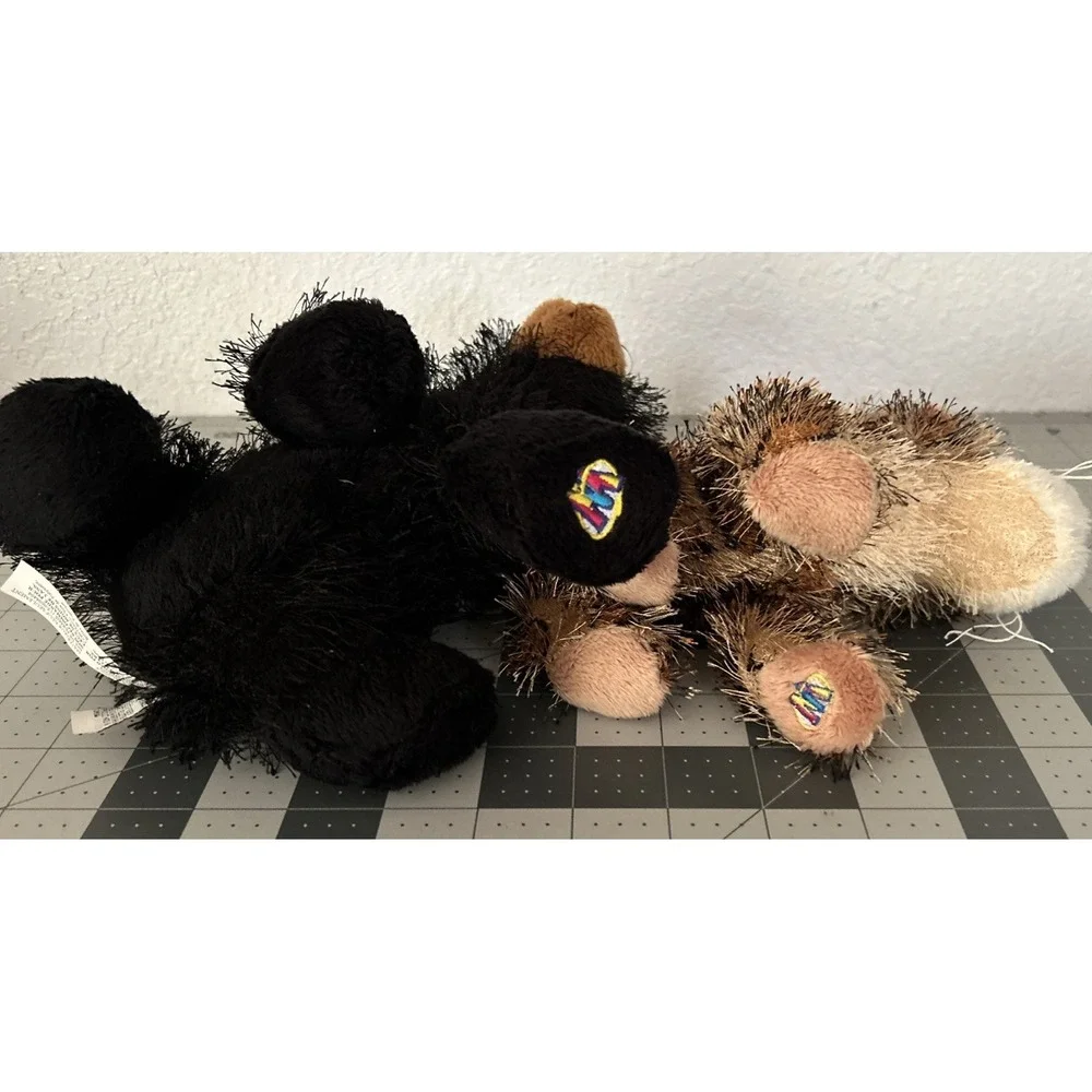 Ganz Webkinz Lot of 2 HM004 Black Bear HS031 Leopard Soft Plush Stuffed Animals
